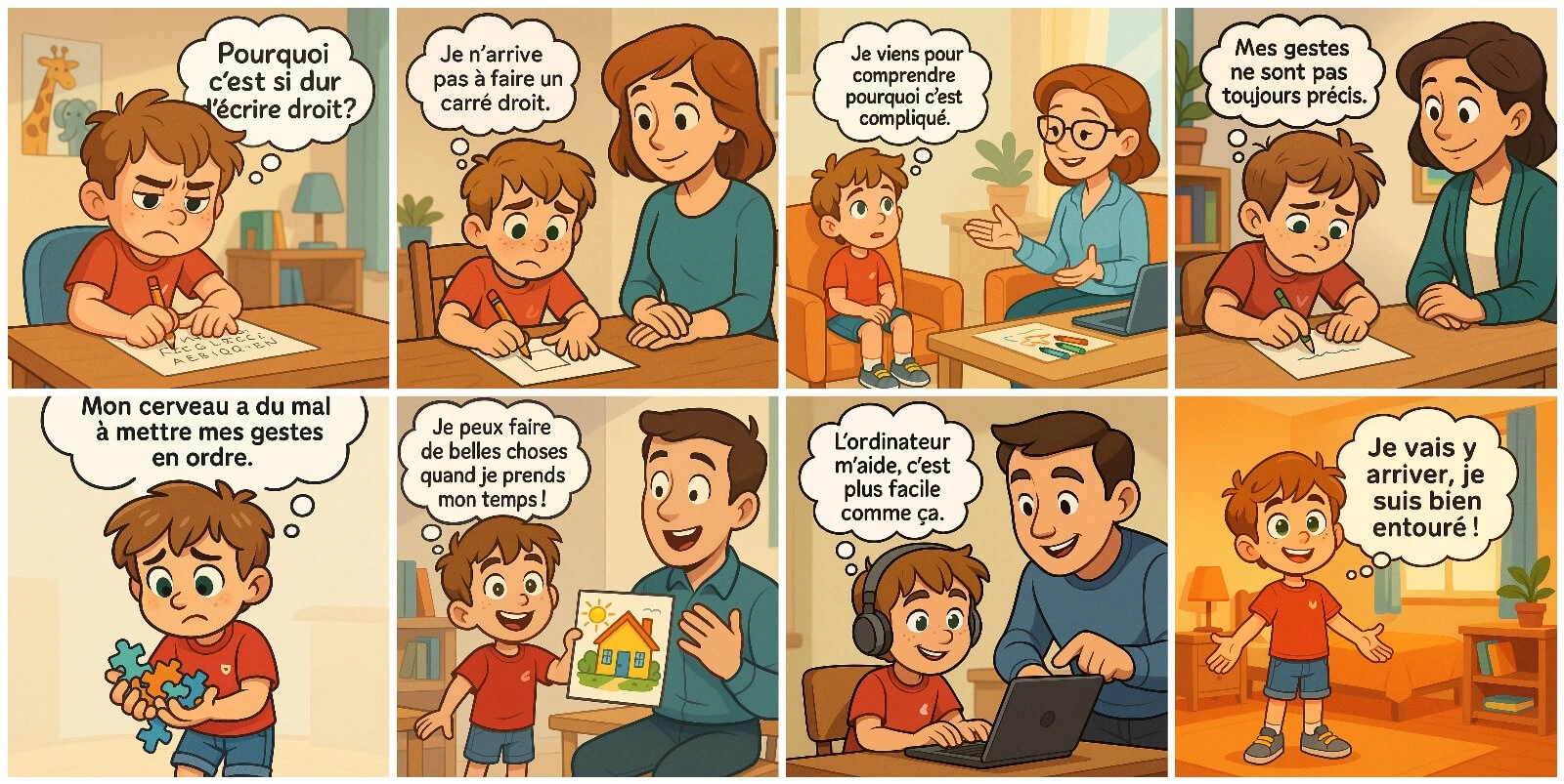 Exemple de mini BD pédagogique générée par Briyo